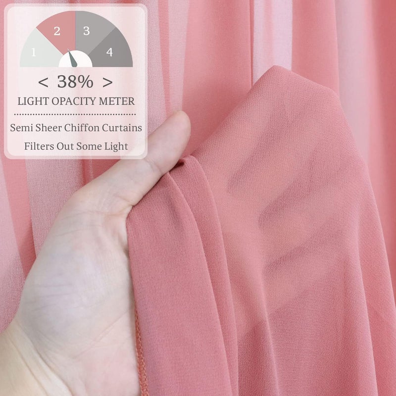 ROMANKAS Ceiling Drapes Hanging Kit Dusty Rose Ceiling Drapes 6 Panels 5x10ft with 12 Inch Ceiling Drapes for Weddings Ceilings Draping Canopy Hoop Wedding Arch Draping Fabric for Banquet Party Decor - Image 4